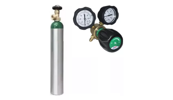 TUBO NITROGENO + REGULADOR Tubo Aluminio De Nitrogeno 1 Mt3 + Regulador Alta - Imagen 1